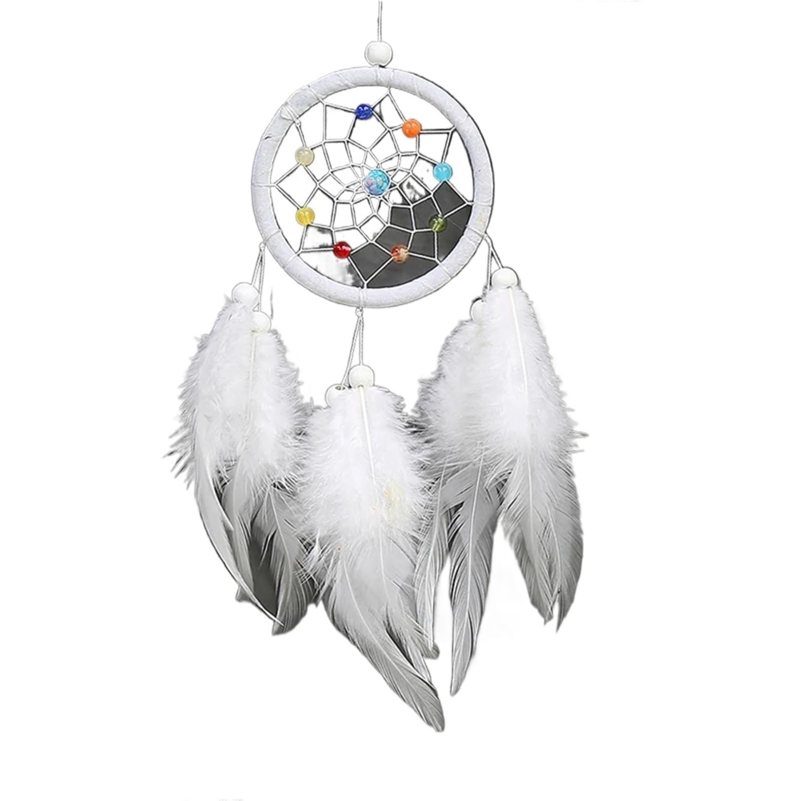 Atrapasueños de Plumas for niñas, Decoraciones for el hogar, Boda y Oficina, Artesanal, 2 uds para Sala de Estar(White)