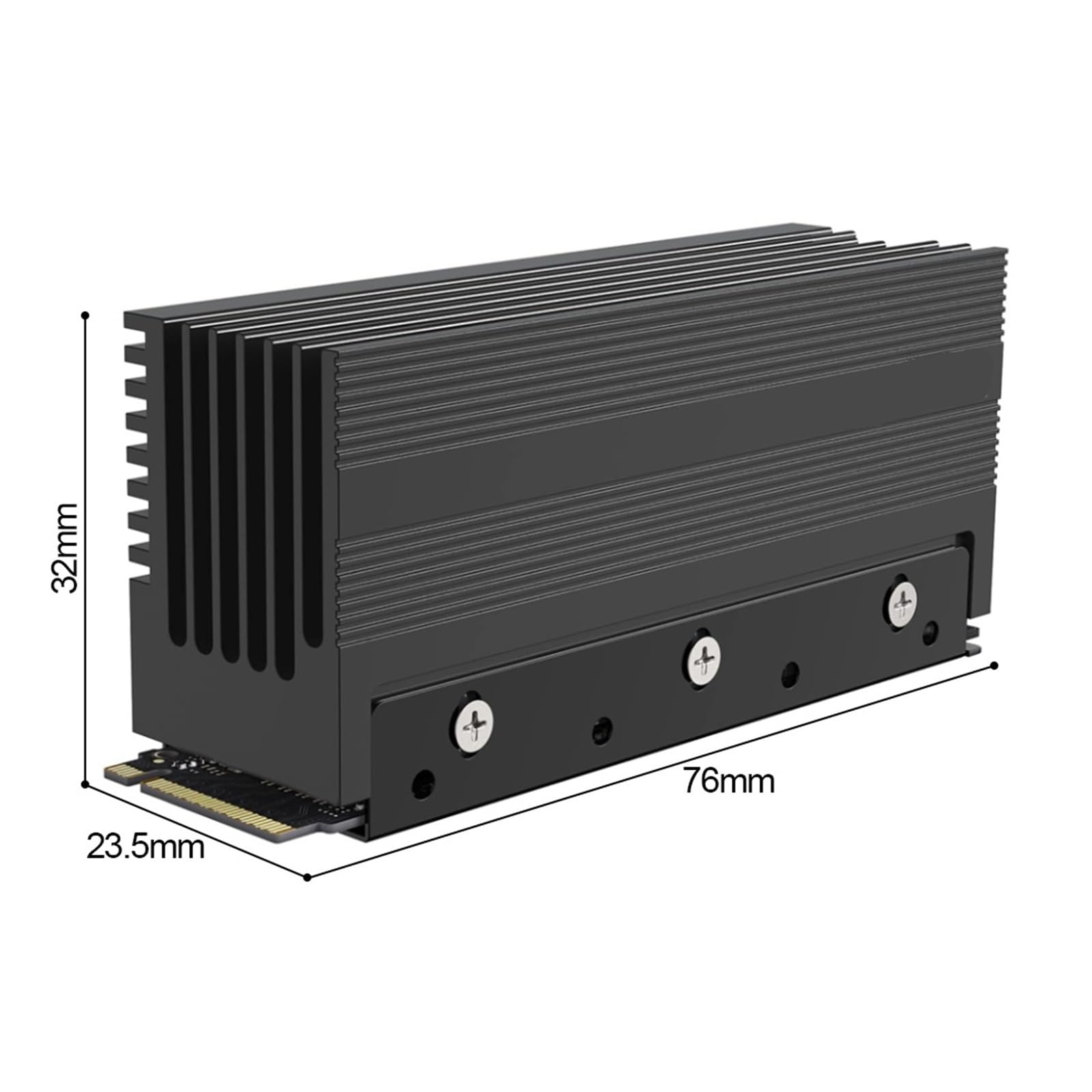 M.2 2280 SSD-Kühler, robuster Konvektionskühlkörper aus Aluminium, passiver Kühlkörper mit Lamellen, (maximal 35 °C niedriger)