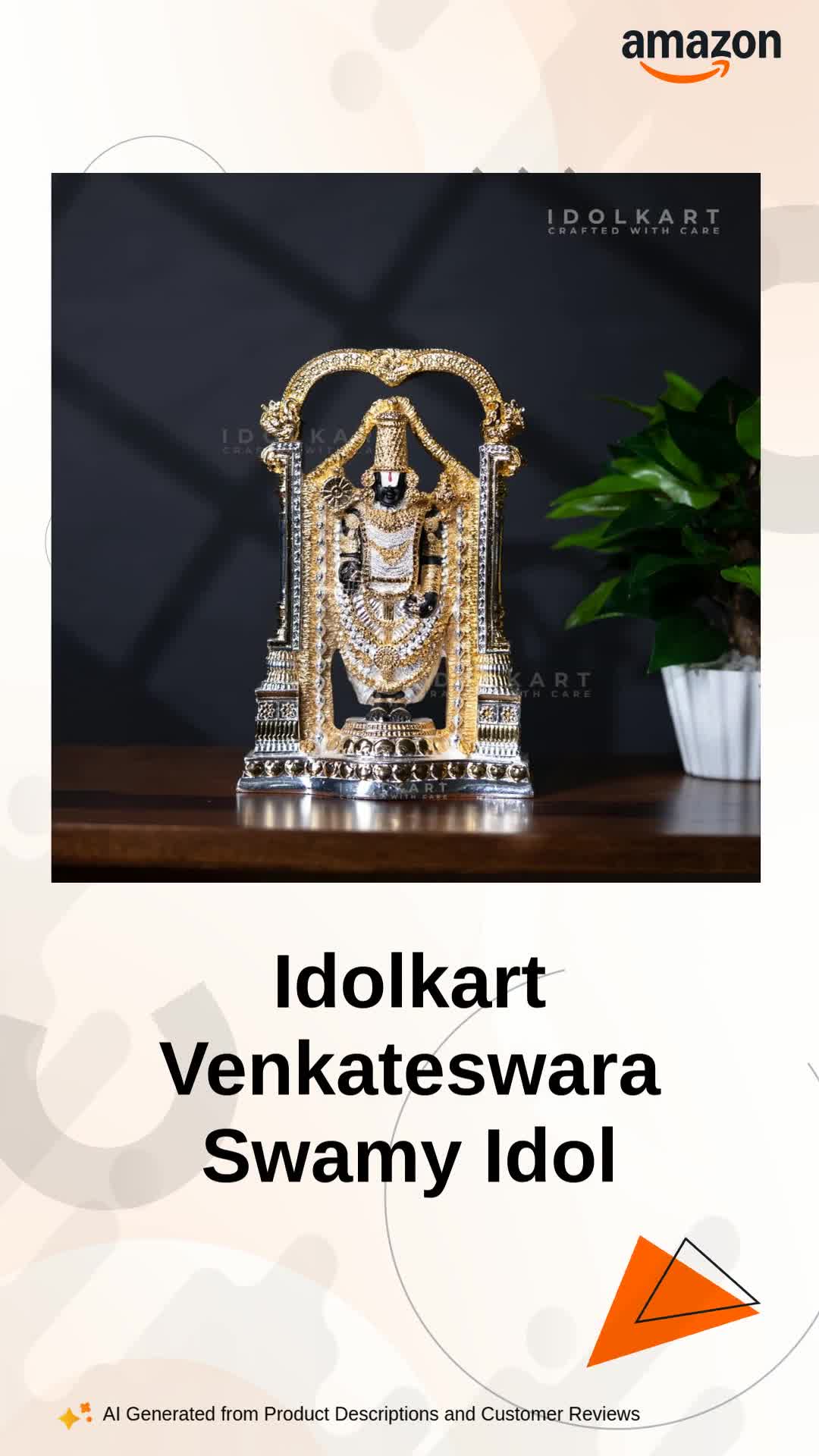 Buy Idolkart 24 Carat Gold and 999 Pure Silver Coated Venkateswara