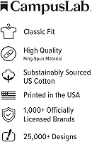 Vista 4 de Campus Lab Official NCAA Classic Seal Collegiate Classic Ring-Spun T-Shirt Unisex for Men & Women Collection