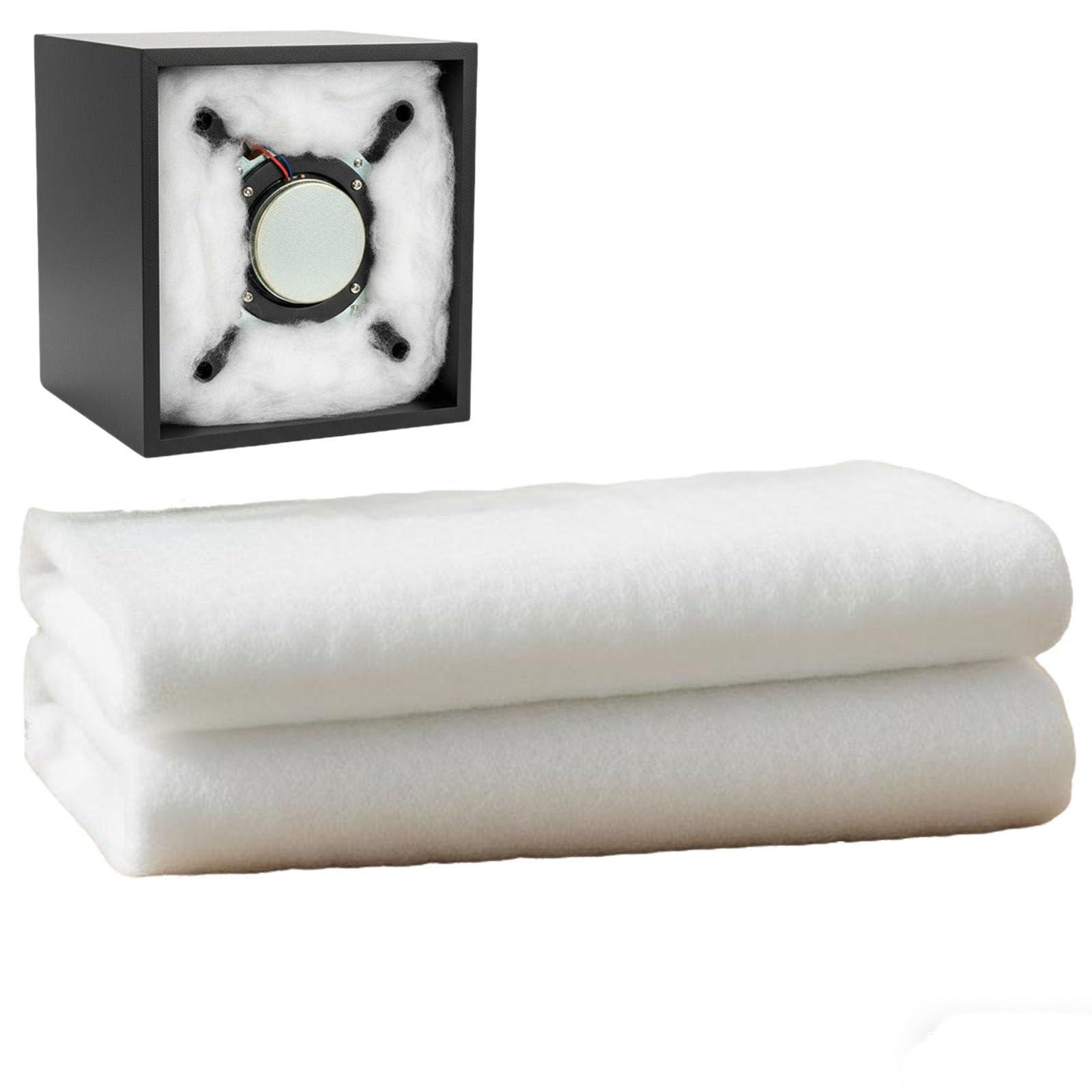 Speaker Insulation Polyester Fiber 110x100cm (43.3 x 39.4), Polyfill Subwoofer Stuffing, Acoustic Insulation for Speaker Repairs, Replacements and DIY Speakers or Subwoofers