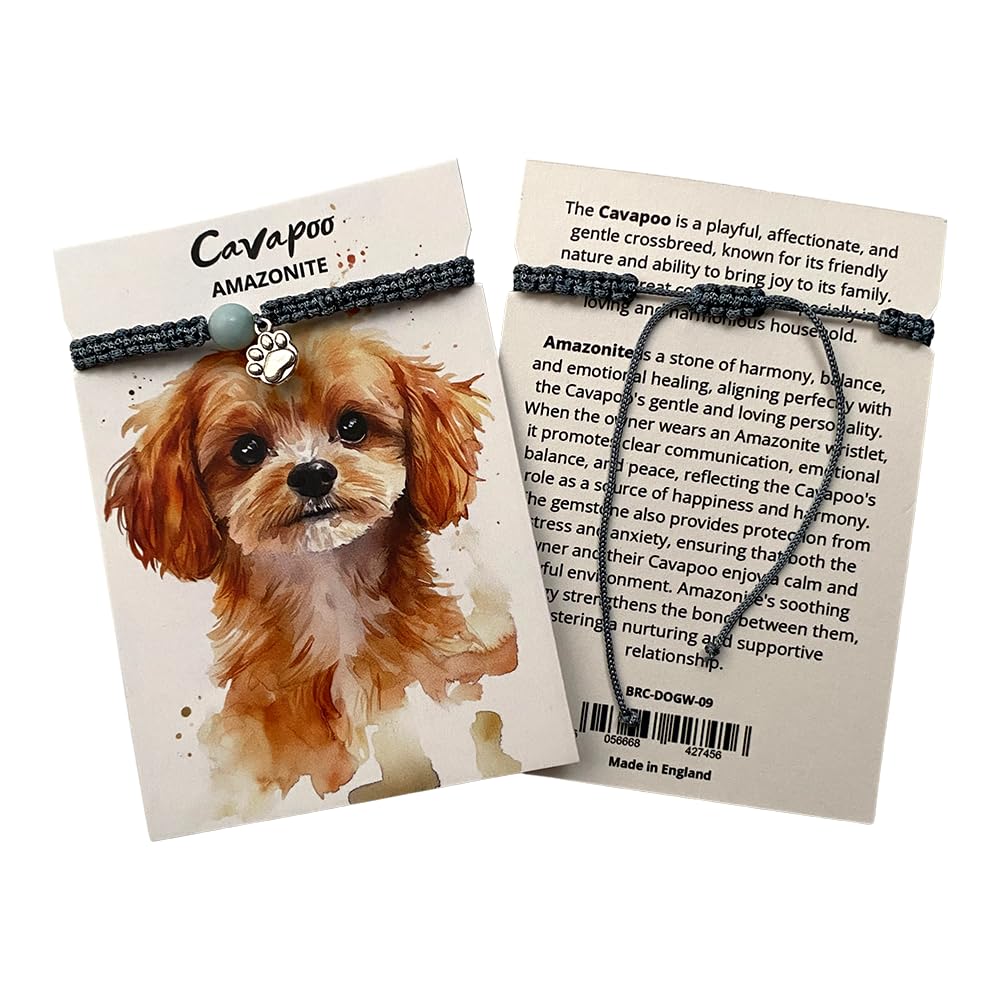 VIE The Pawstone Collection Wristlet, Cavapoo, Amazonite
