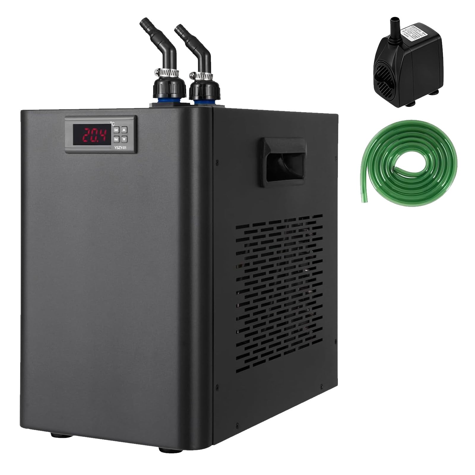 100L/160L/300L Aquarium Chiller, Fish Tank Chiller, with Quiet Water Pump & 3 Meters Water Pipe, for Hydroponics Systems, for Fresh and Saltwater Fish Tank 100L(26gal)