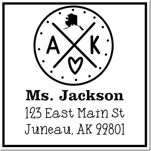 Miniatura 282 de Texas State Love - Sello de dirección cuadrado, uso con almohadilla de sellos, sello de correo de Texas, tamaño 1-5/8 pulgadas Manija