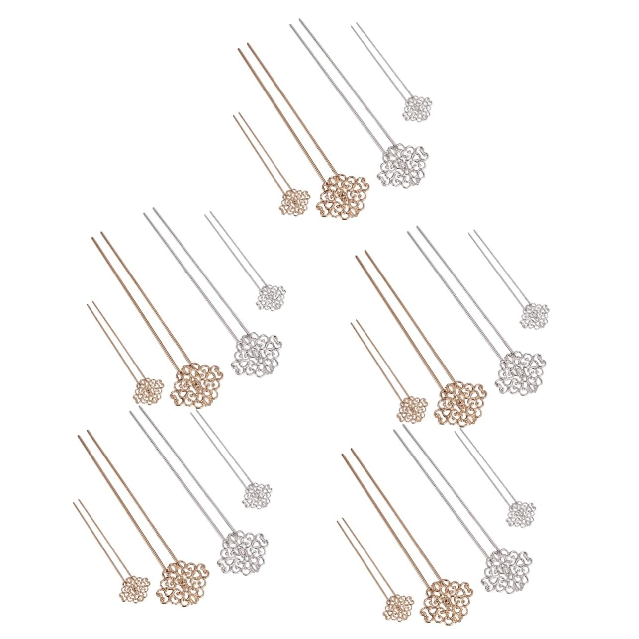 Épingles à cheveux en U pour chignon et accessoires style chinois - 8