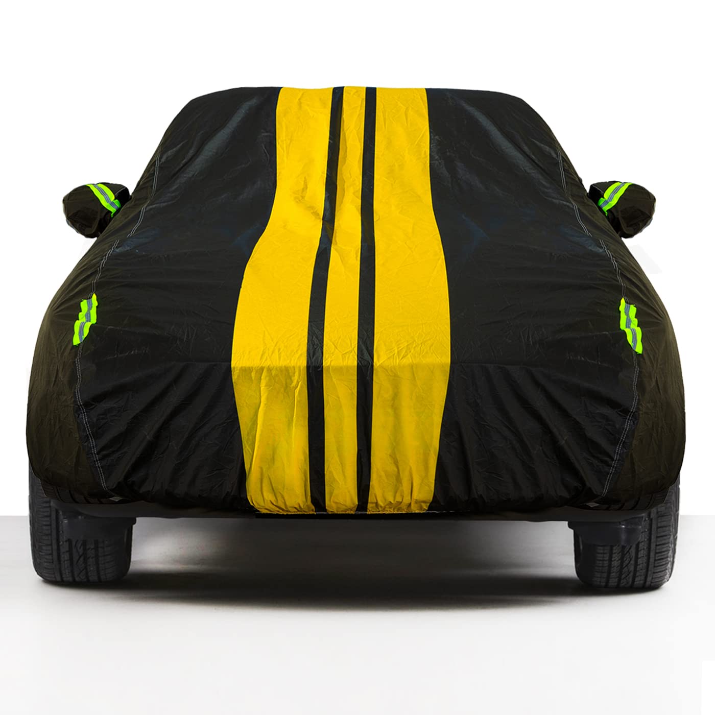 QUYDDC High Density Aluminum Film Full Car Cover,Sunscreen Waterproof UV Prevention Snowproof Wind and Windproof,Suitable for Indoor Outdoor,for Sedan (180" to 191") -No Rearview Mirror Bag F2