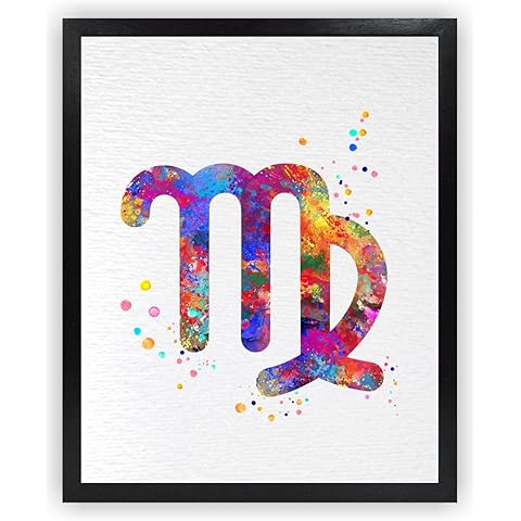 Dignovel Studios 8X10 Unframed Zodiac Sign Symbol Virgo Astrological Signs Astrology Abstract Love Motivational Kind Smart Watercolor Art Print Home Office Wall Décor Poster DN690