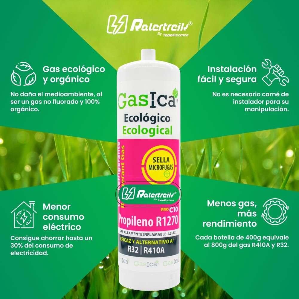 Gas refrigerante Gassica C10 Compatibile con R32 R410A valvola inclusa (bottiglia)