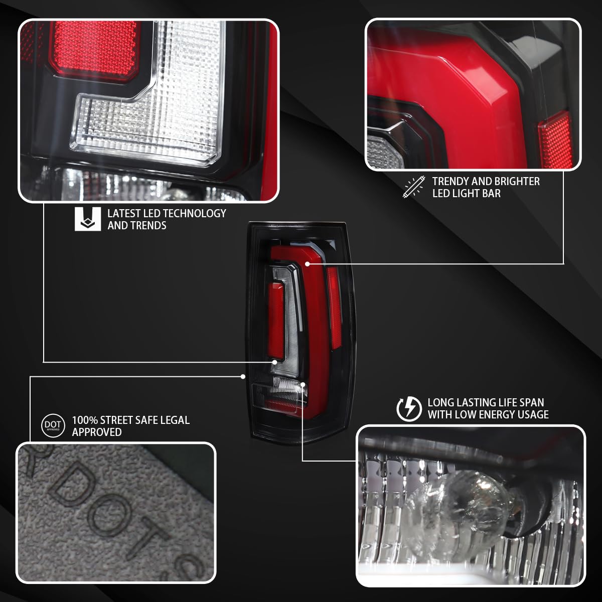Spec-D Tuning LED Tail Lights For 2007-2014 Chevy Tahoe/Suburban - Black, Sequential