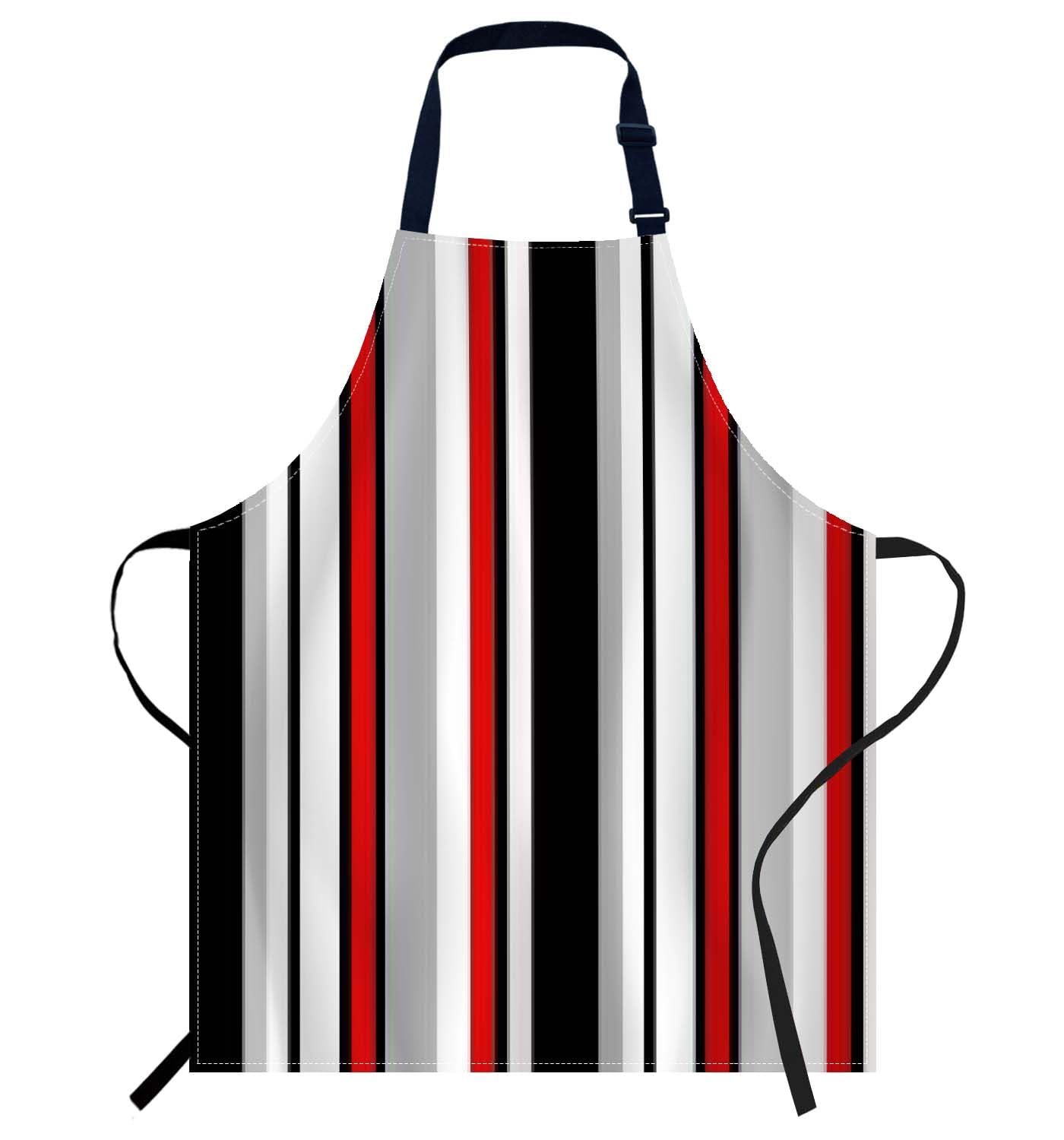 Smooffly Colorful Stripes Apron,Adjustable Neck Bib Apron for Men Women,Suitable for Kitchen Cooking Waitress Chef Apron