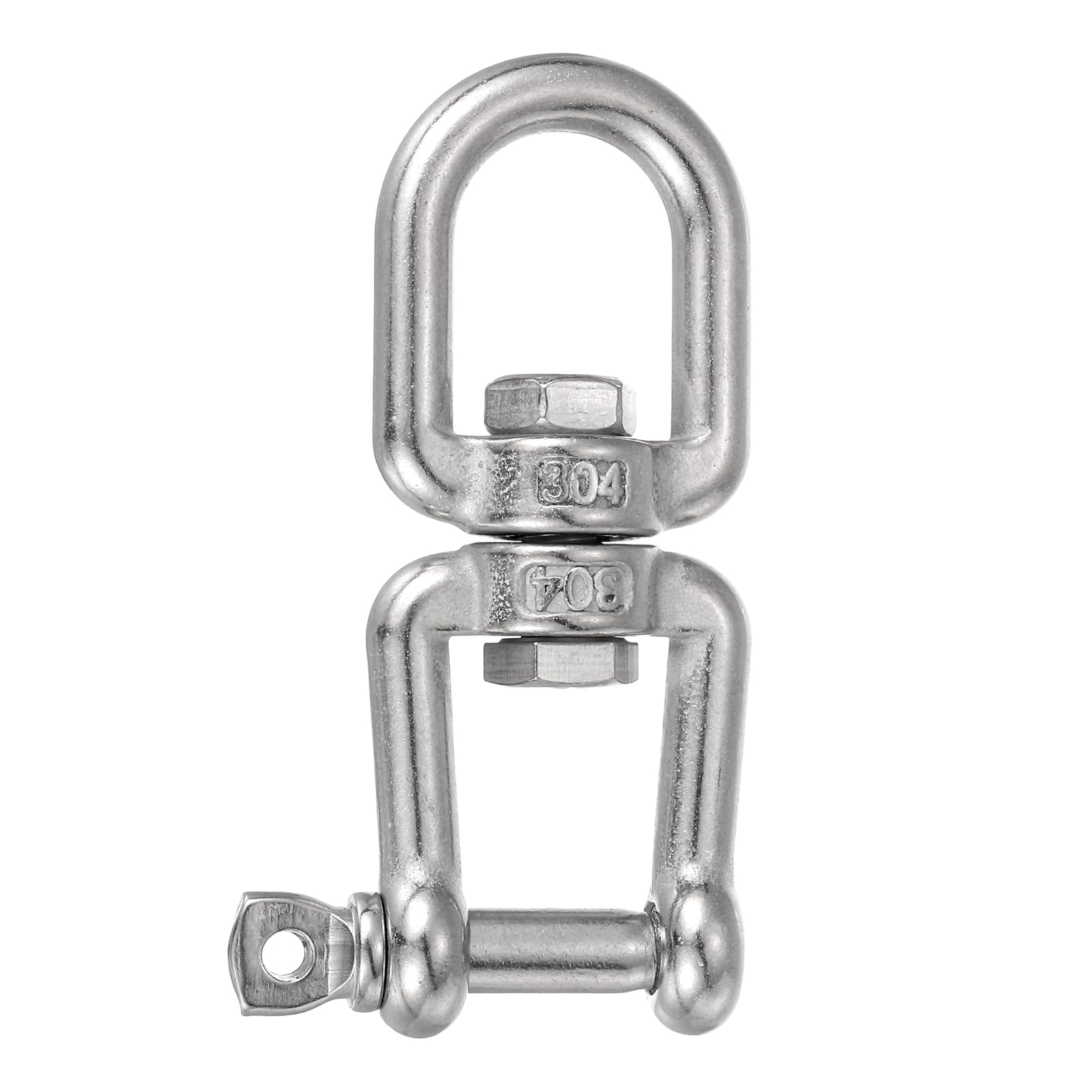 PATIKIL Double Ended Swivel Hook, (M8), 304 Stainless Steel Eye to Jaw Swivel Shackle Ring Connector, Suit for Marine/Tree Swing/Hammock Chair/Gardens/Outdoor Activities