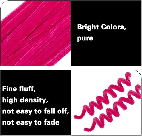 Vista 119 de Zlulary Juego de 100 limpiapipas de chenilla, de color sólido, para limpiar tuberías, manualidades, manualidades, decoración, tallos de felpilla