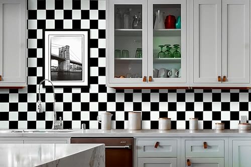 Miniatura 8 de J1379 - Papel tapiz de azulejos para despegar y pegar, 17.7 pulgadas x 9.8 pies, color azul, extraíble, autoadhesivo, revestimiento de estantes,