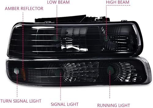 Vista 109 de PIT66 - Faros delanteros LED, compatibles c/99-02 Chevy Silverado 1500 2500/01-02 Silverado 1500HD 2500HD 3500/00-06 Tahoe Suburban 1500 2500