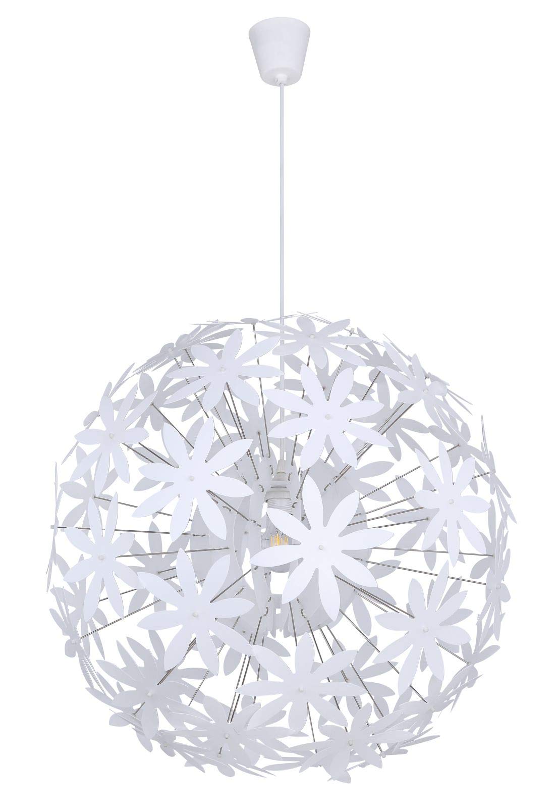 GLOBO Pendelleuchte Hängeleuchte Deckenleuchte, Wohnzimmerlampe, Blüten-Design, E27-Fassung, D 60 cm