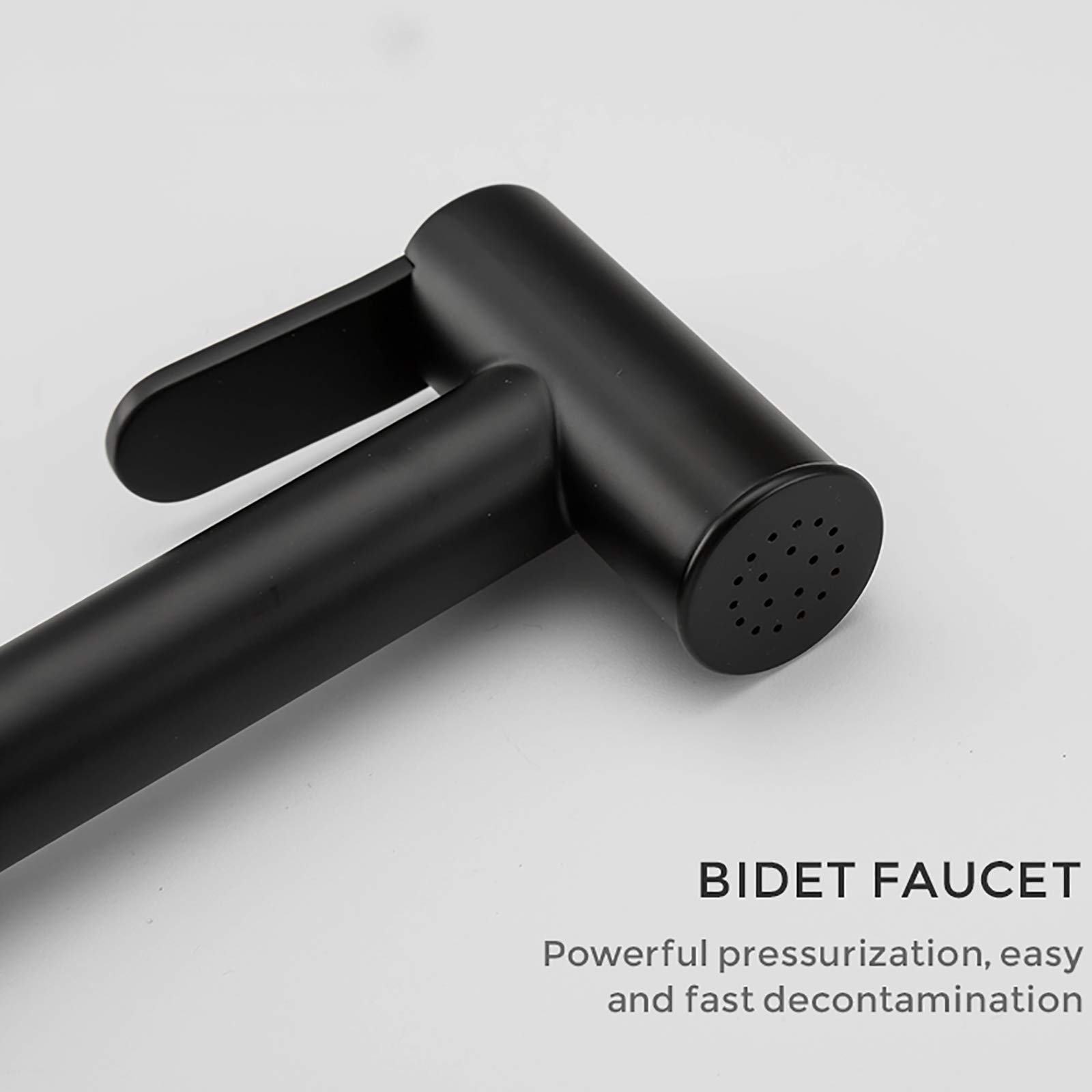 HandhelBidet opryskiwacz do toalety, czarny mosiądz, zestaw z wężem ze stali nierdzewnej, idealny do pieluch materiałowych i higieny osobistej, łatwa instalacja i regulowany spray