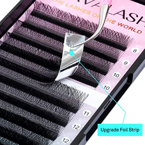 Vavalash W-Shaped Eyelash Extension 4D Premade Fans 0.07 C Curl Volume Lash Extensions Easy Fanning Lashes Matte Black Volume Premade W Lashes(W Shaped-4D-0.07-C-12Mm） #TOP4
