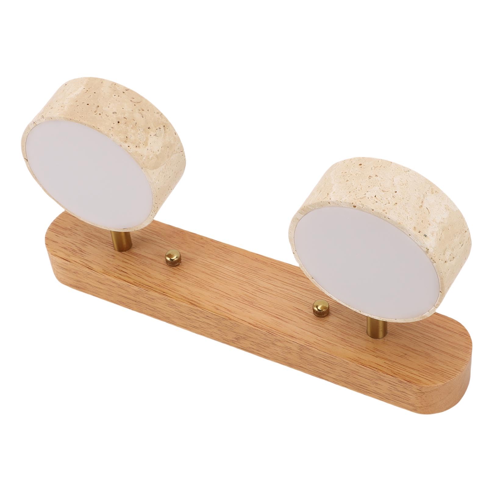 Modernlinder Vanity Light - 2 Applique Girevoli in Pietra Naturale, Elegante Oakody, Illuminazione da Parete a LED, Modi, Aree di Arredo (Colore del legno)