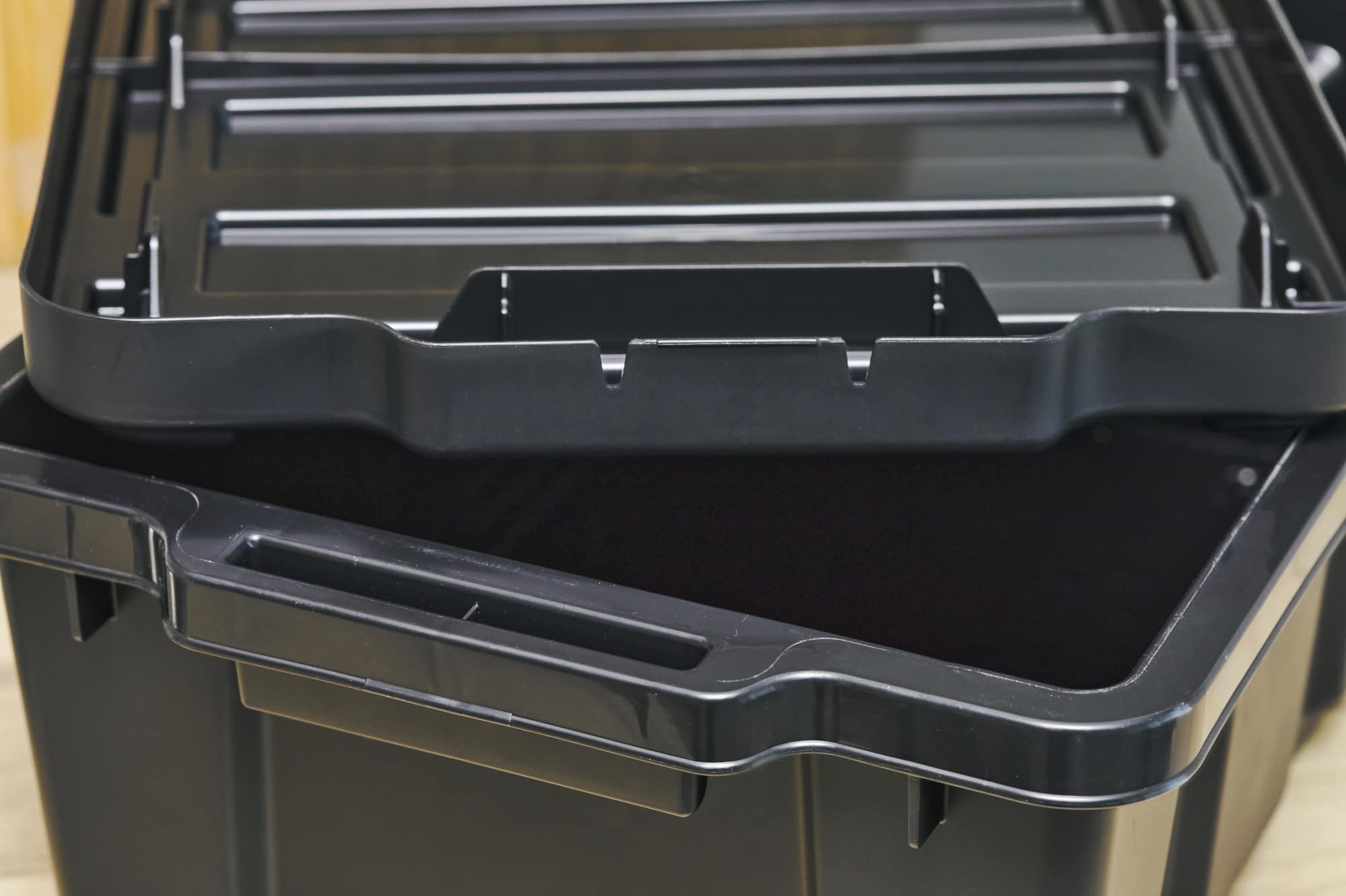 Scatole Organizer Iris Ohyama 50L Set Di 3 | Pieghevoli, Impilabili, Per Garage E Cantina | Rosso - Foto 7