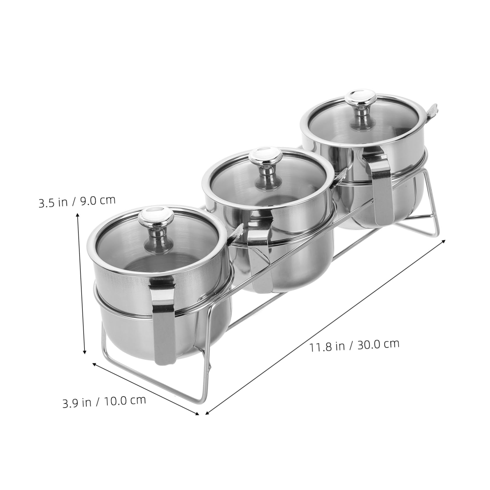 Alipis Tarros De Almacenamiento Inoxidable Frascos Con Tapa Contenedor De Sal y Azúcar Dispensador De Especias Estético