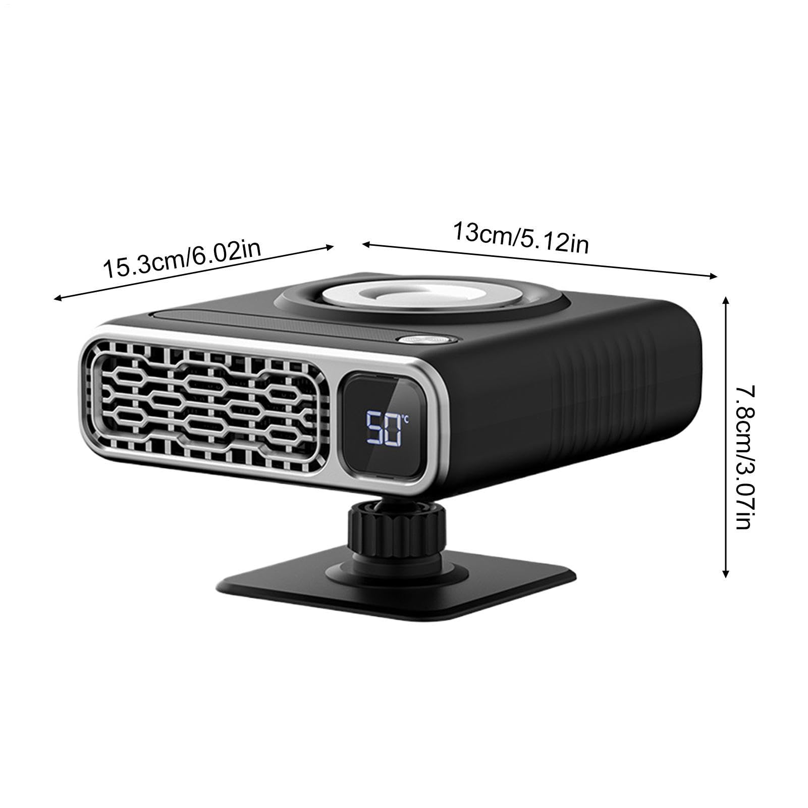 Auto-Entfroster-Heizung 360° drehbarer Lüfter-Entfroster | Auto Defroster Heizgerät Elektrisch Geeignet für LKW, Taxi, Limousine, Wohnmobil, kalte Morgen, Pendeln, Roadtrip, für den