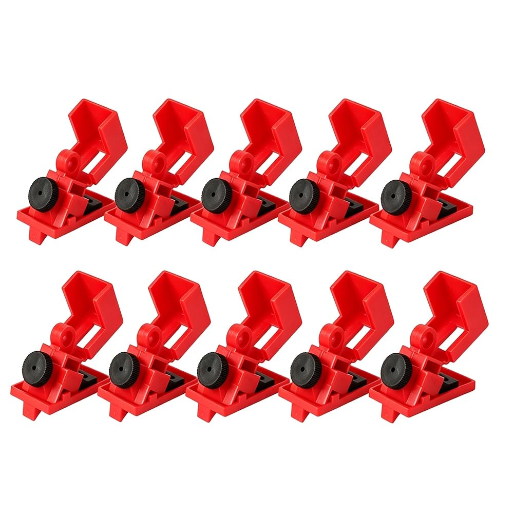 Ctrlzs Circuit Breaker Lockout Device Clamp-On 10 Pack 120/277 Volt Single Pole Breaker Lock Out Device