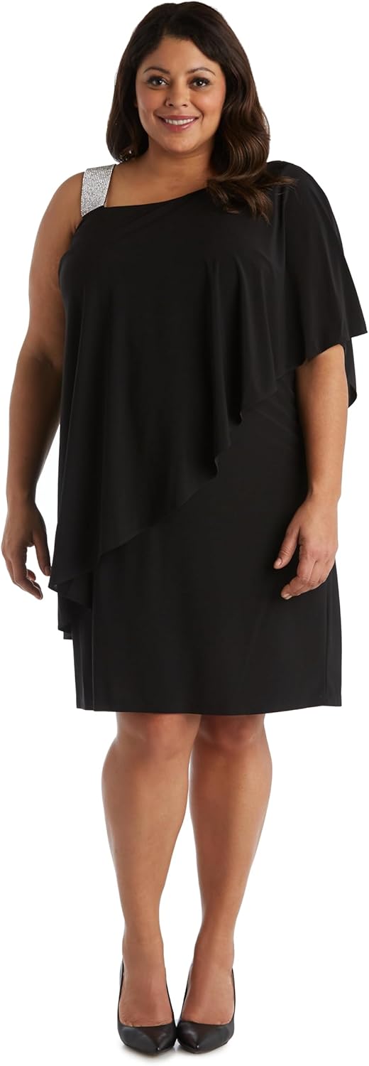 R&M Richards Womens One Shoulder Short Cocktail Dress - Image 4