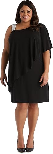 Vista 4 de R&M Richards Vestido asimétrico hasta la rodilla para mujer