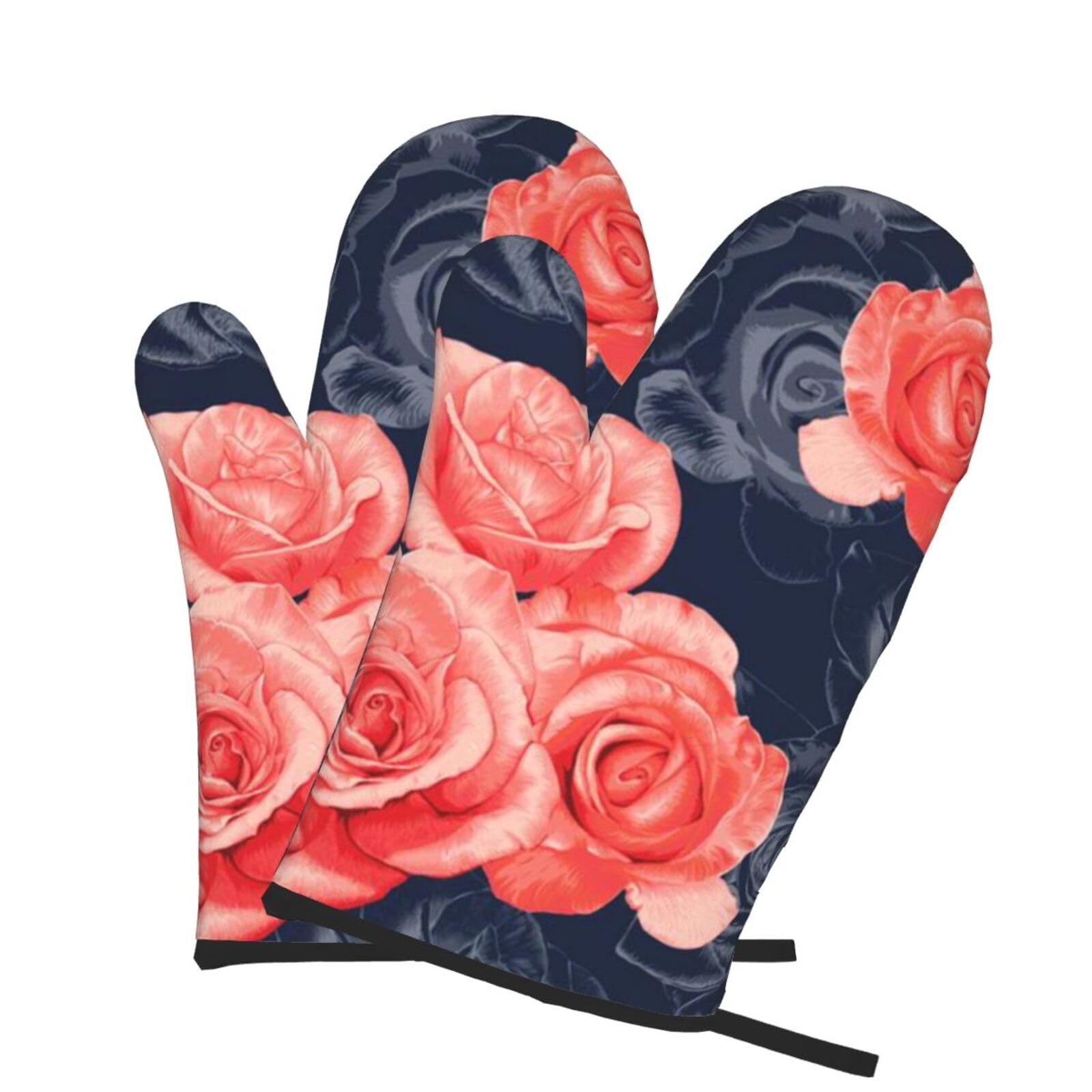 Oven Mitts Set of 2 Pcs, Watercolor monstera pattern Prints Heat Resistant Kitchen Gloves for Cooking Baking Grilling