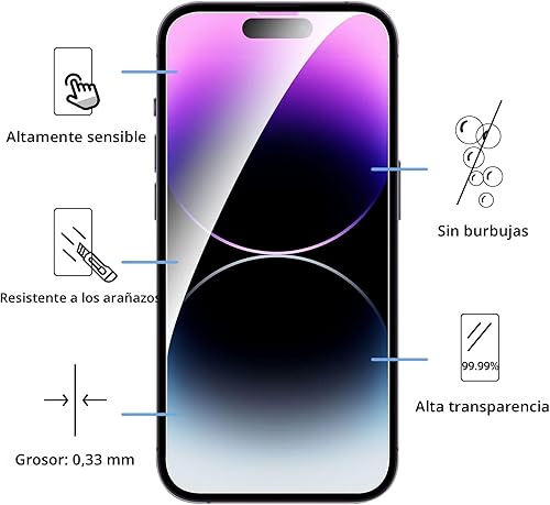 Miniatura 2 de NEW'C - Paquete de 3 protectores de pantalla para iPhone 14 Pro Max (6.7 pulgadas), vidrio templado de alta protección, compatible con fundas,
