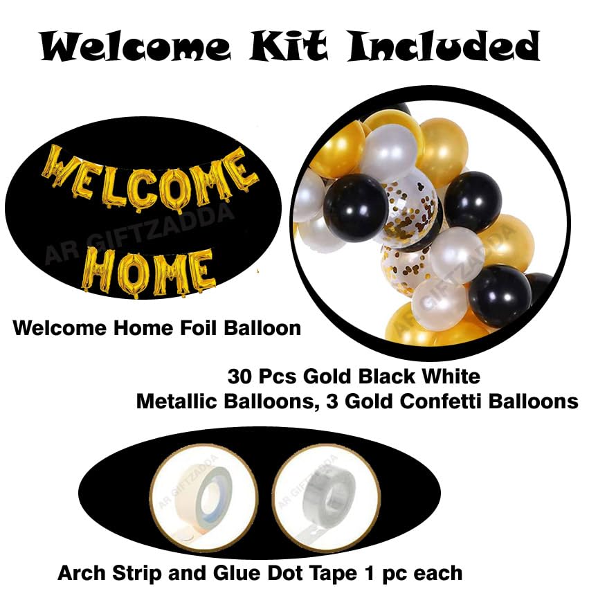 Image of AR GIFTZADDA Welcome Home Decoration Kit, Welcome Home Theme Party, Foil Balloons, Welcome Newborn Baby Balloons Decoartion (Welcome Home Balloon Kit)