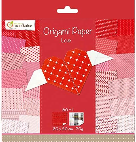 Avenue Mandarine - Ref 52501MD - Origami Sheet Pack - Geometric Patterns - 60 Fully Printed Sheets, 20 x 20cm, Eye Sticker Sheet Included, 70gsm Paper, Suitable for Ages 7+