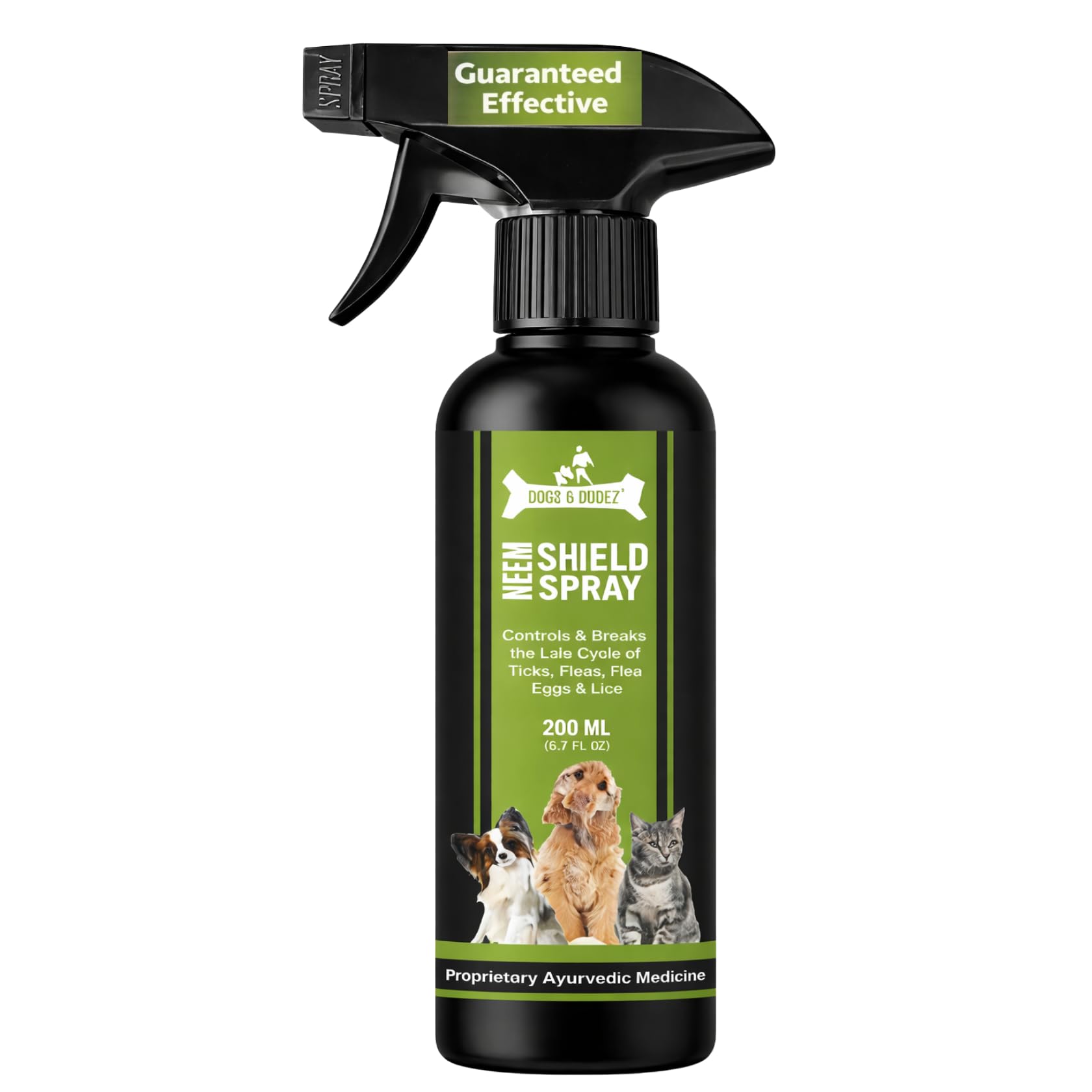 Neem Shield Tick, Flea, Flea Egg Spray for Dogs and Cats 200 ml | Quick Results |Treatment, Preventive, Ecoparasite Killer and Repellent Spray Botanical Oils