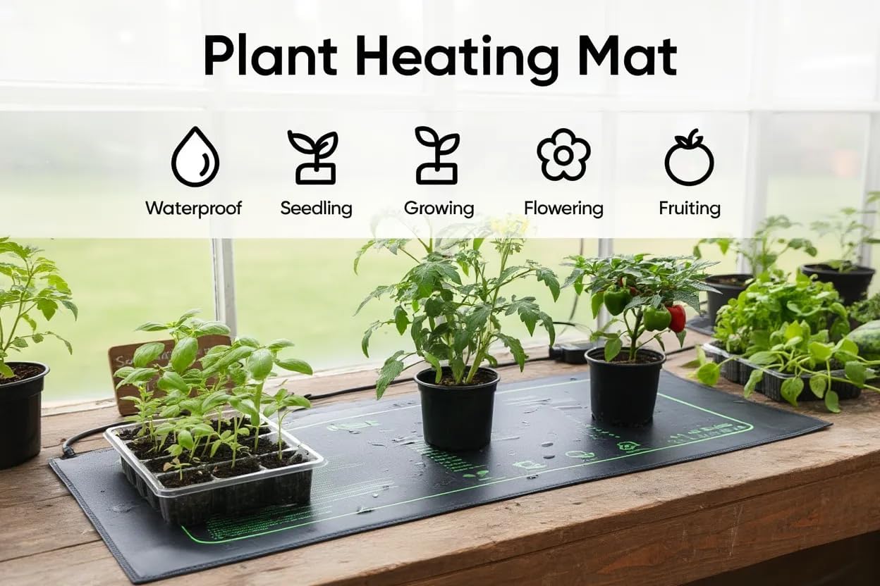 Heating Mats for Plants with Thermostat Controller （ Green ，10×20"-2P-Adjustable）