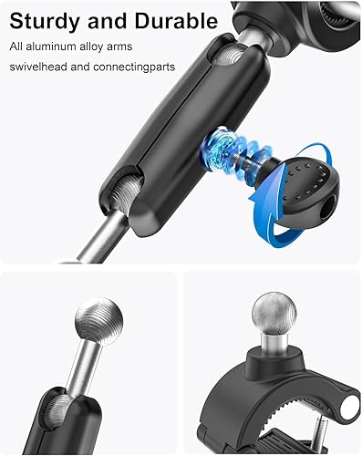 Miniatura 4 de Soporte para tablet con mango de agarre para camionesautomóvil, abrazadera de montaje de tableta de brazo de metal a prueba de golpes para tractor,