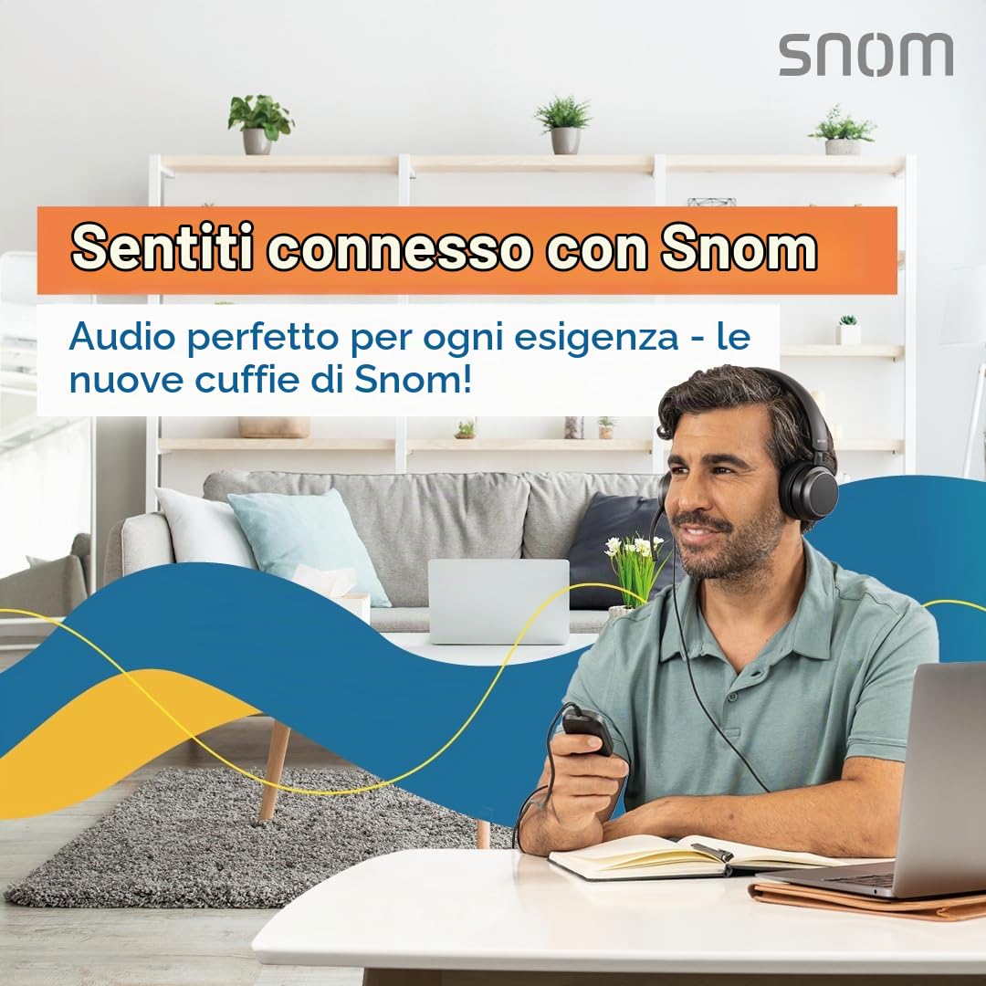 Snom D140 Telefono VoIP Fisso per Centralino Telefonico, Display TFT LCD 2,8 Scala di Grigi, 2 Account SIP, Tasti SmartLabel Programmabili, PoE Classe 1, Indicatore Notifiche 360°, Grigio Ardesia