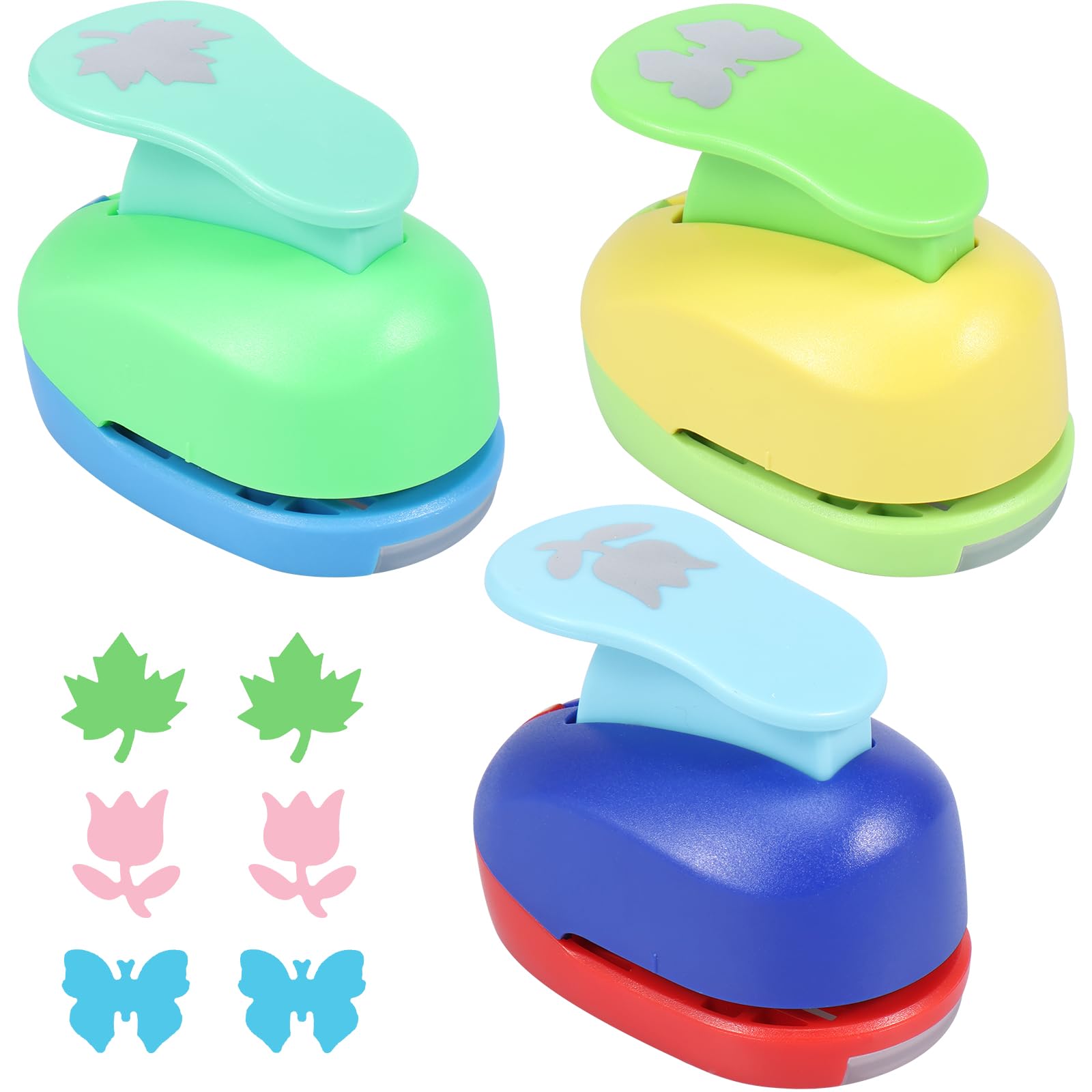 3 Pcs Crafts Punch Set Reusable Paper Hole Punch Handmade Circle Punch Portable Heart Punch Cutter Shape Hole Puncher Diameter 2.2-2.5cm for Kids Artwork Greeting Card Making DIY Crafts Photo Album