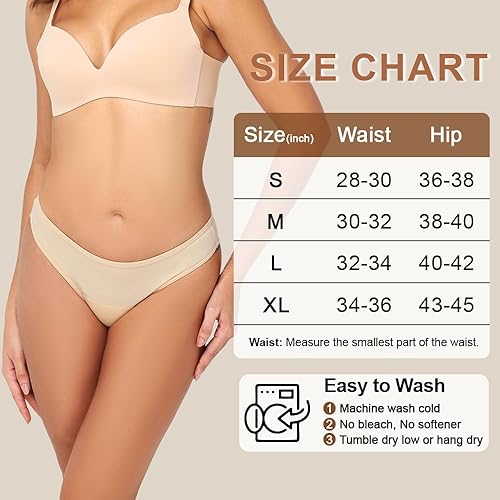 Miniatura 4 de Battewa Ropa interior de bikini a prueba de fugas para mujer, bragas ligeras absorbentes para incontinencia, lavables, reutilizables, 0.7 fl oz,