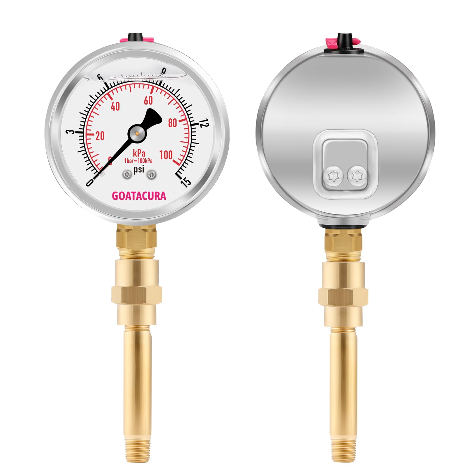 Kit manometro per aria compressa riempito di glicerina per riscaldatori da 0-15 psi, quadrante da 2-1/2", ad alta precisione, per la misurazione di riscaldatori portatili a olio combustibile a bassa