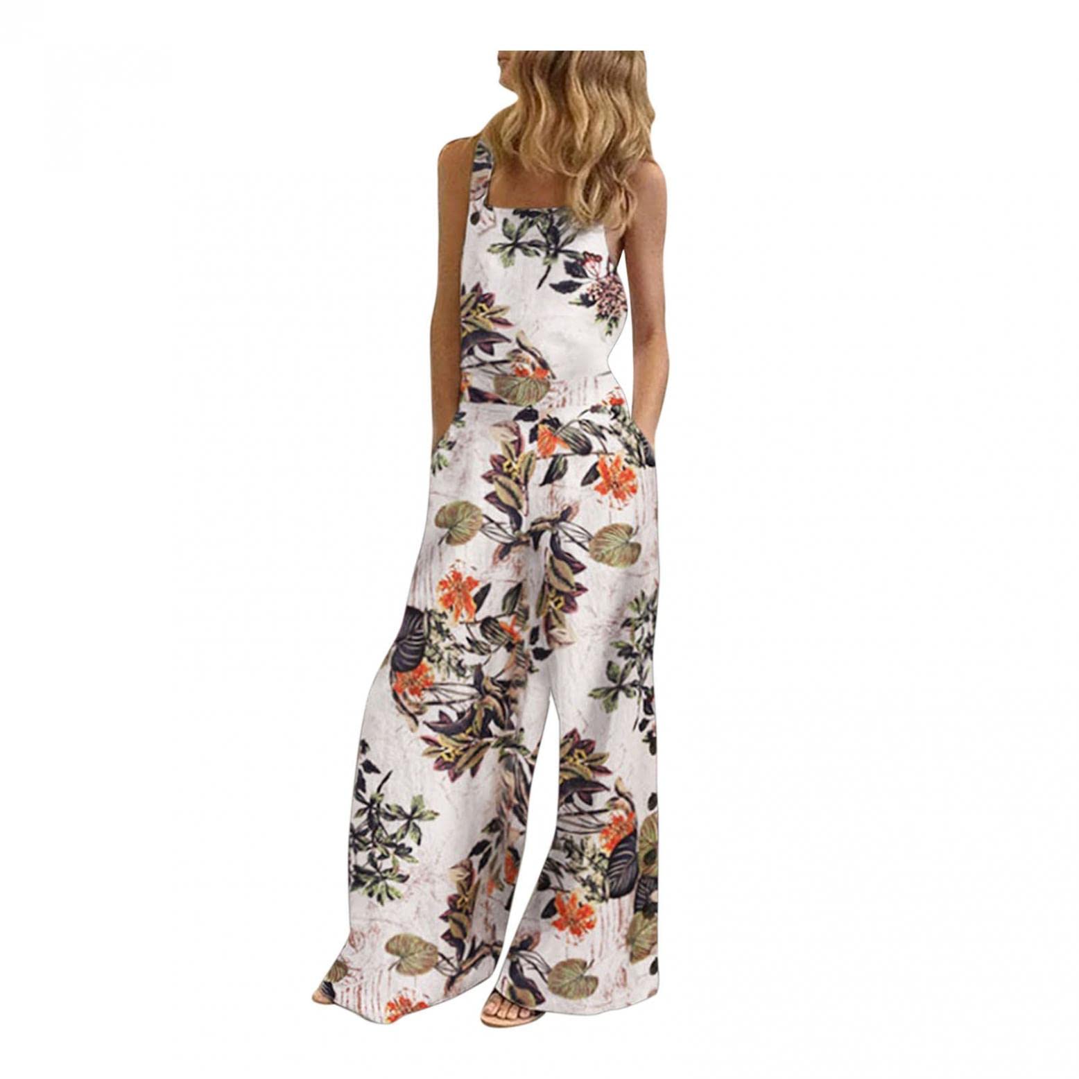 SUNNSEAN Monos Monos de Vestir Mujer, SUNNSEAN Pantalones Largos Elegante Verano Tallas Grandes Mono de Manga Corta señoras Jumpsuit Monos Mujer Fiesta Playsuits con Cinturón de Lazo Clubwear Monos