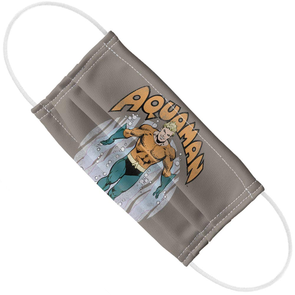 Popfunk Aquaman From the Depths 1-Ply Reusable Face Mask Covering with Adjustable Nose Wire, Unisex