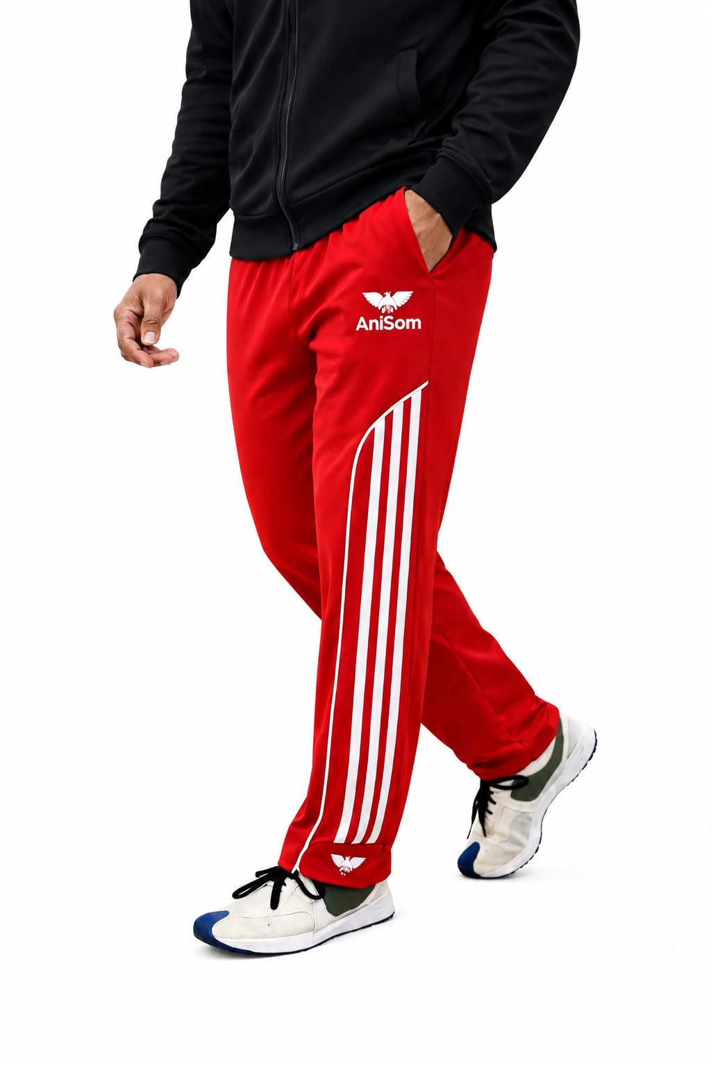 Men's Regular Fit Sports Track Pant with Side Stripes Comfortable Activewear for Gym Running-picture-18