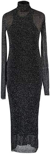 ISABEL MARANT Vestido Midi Ilies de Cuello Alto Metálico Negro de Segunda Mano