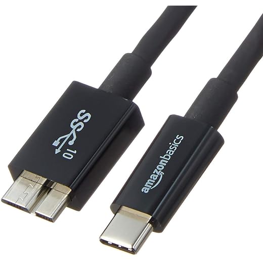 Amazon Basics USB Type-C to Micro-B 3.1 Gen2 Charger Cable - 3 Feet (0.9 Meters) - Black