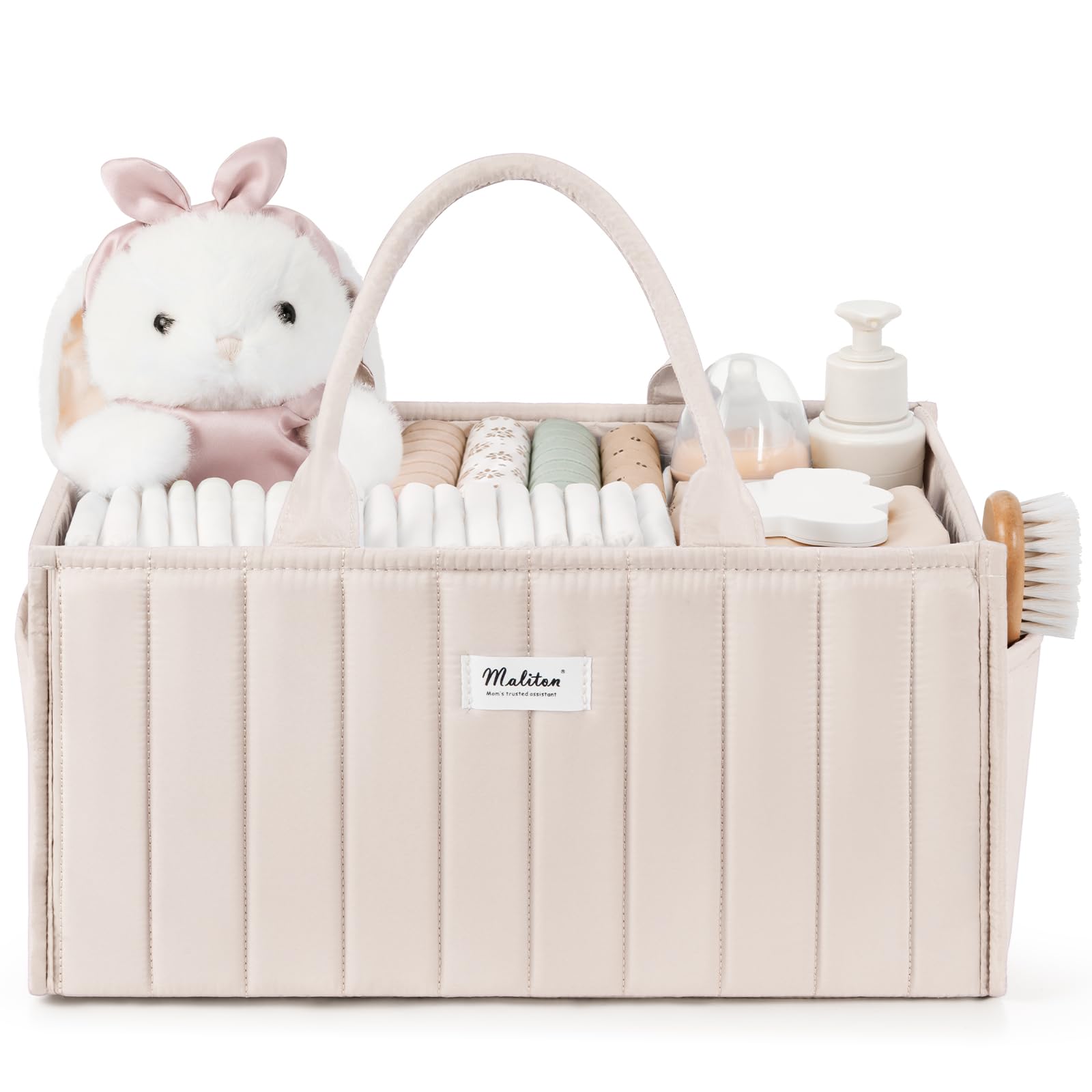 Panier de rangement pour couches Maliton beige, le cadeau idéal pour nouvelle maman