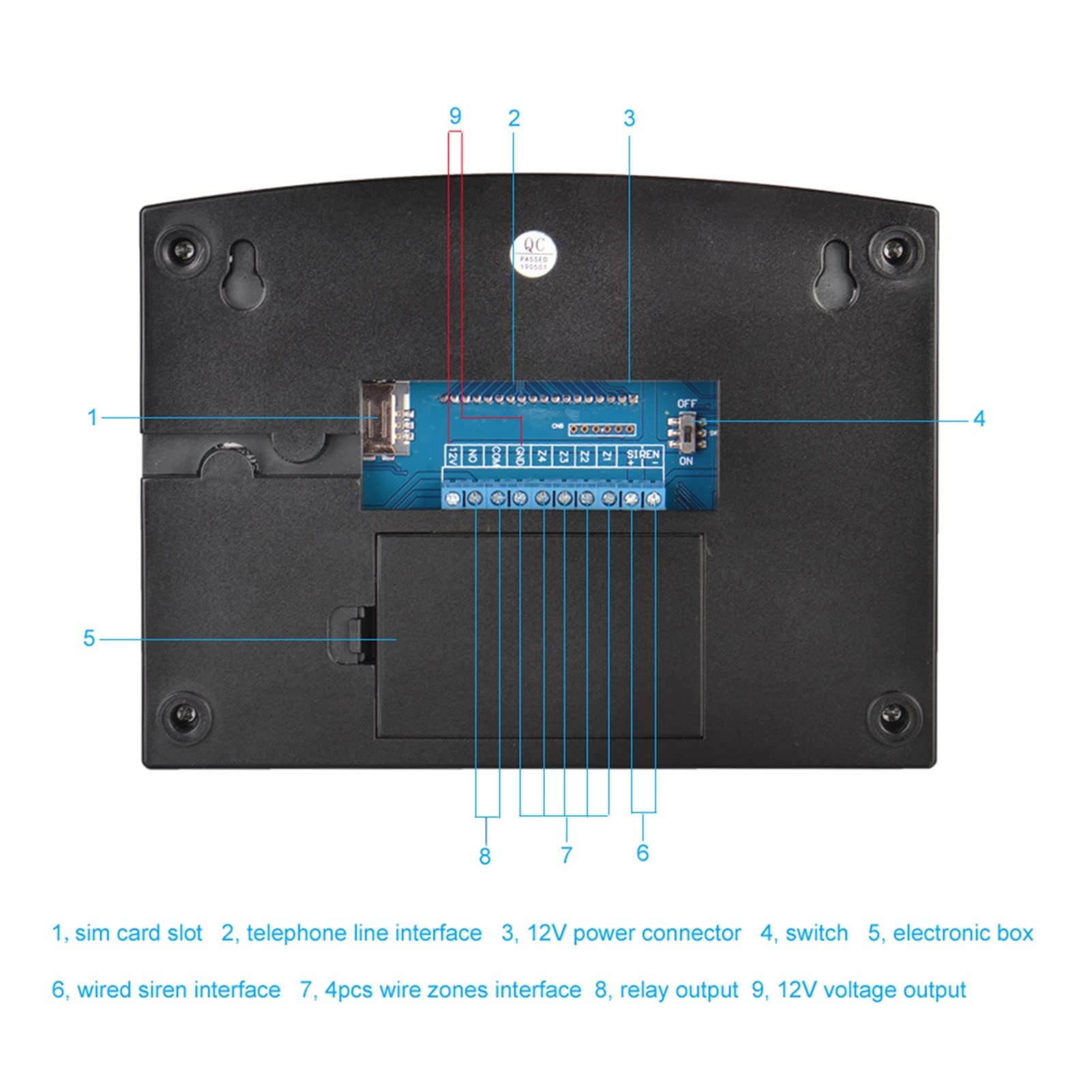 G2BW LCD Teclado Wifi gsm pstn Inicio Burglar Security Wireless Wire System Detector de movimiento App Control detector humo fuego Instalación rápida(G2BW Bundle N)
