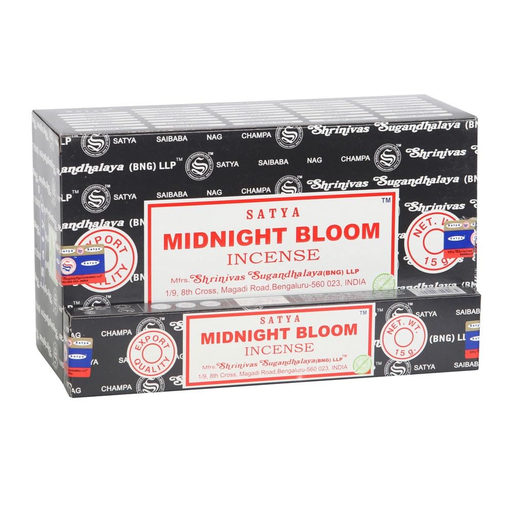 Satya Black/White Midnight Bloom Incense Sticks Pack Of 120 One Size