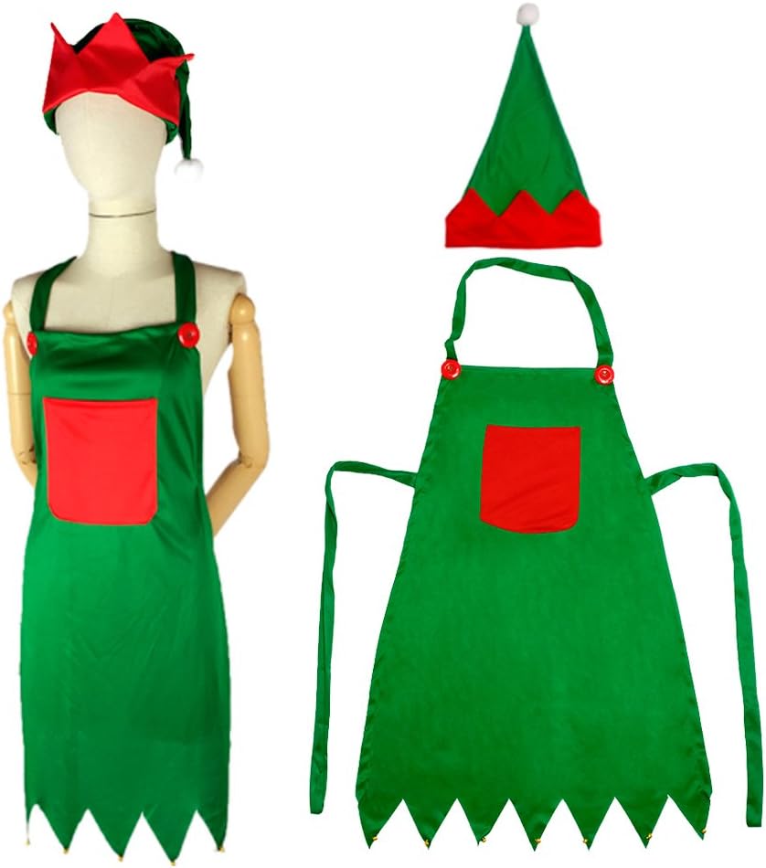 ocharzy 10 pcs Excellent Christmas Green Adjustable Elf Apron Gift Server Free Shipping Cheap Bargain