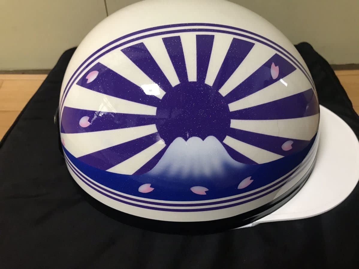 Amazon.co.jp: 紫 7色ラメ 富士日章 コルク半 ヘルメット マーシャル