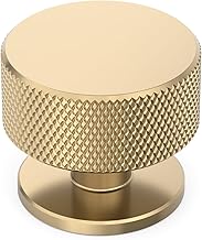 Amerdeco 4 Pack Gold Cabinet Knobs Single Hole Cabinet Pulls 1.2 Inch Diameter Round Drawer Knobs and Pulls for Bathroom Cabinets AM006